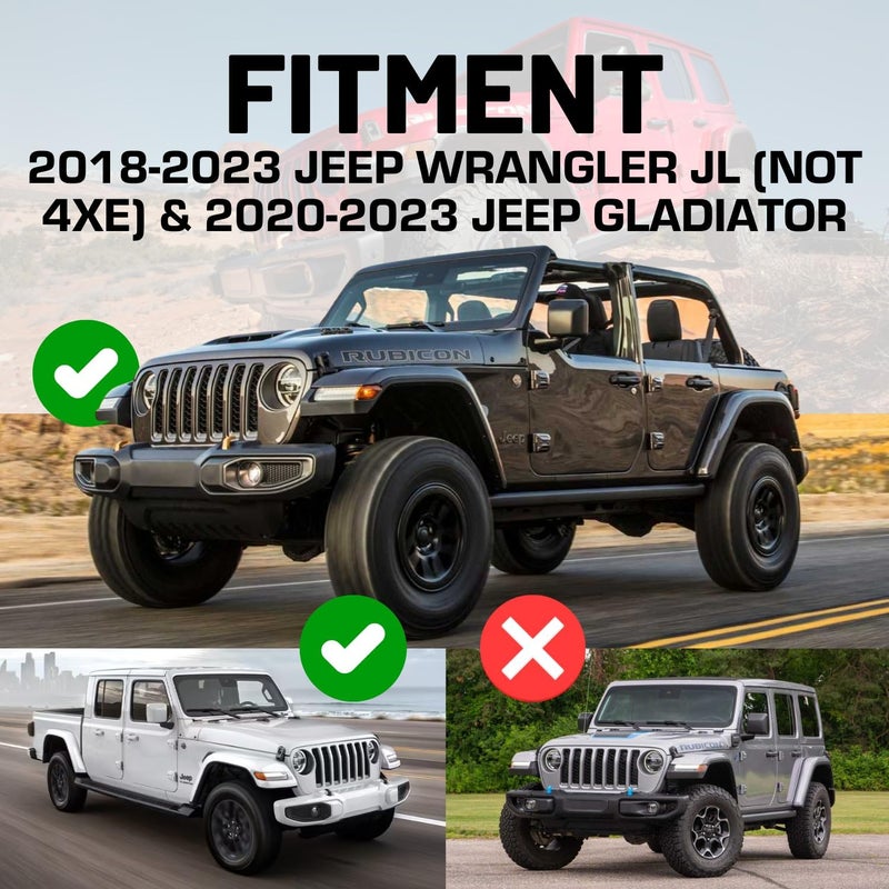 Bulletpoint حامل هاتف محمول مثبت على لوحة القيادة متوافق مع جيب رانجلر JL من 2018-2023 (ليس 4xe) وجيب غلادياتور من 2020-2023 مع قاعدة كروية واحدة (متوافق مع جانب السائق ماغسيف) - Image 4